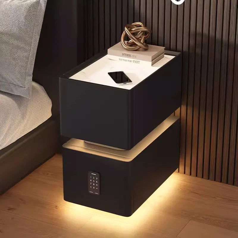 Smart Bedside Table with Nordic Style Storage