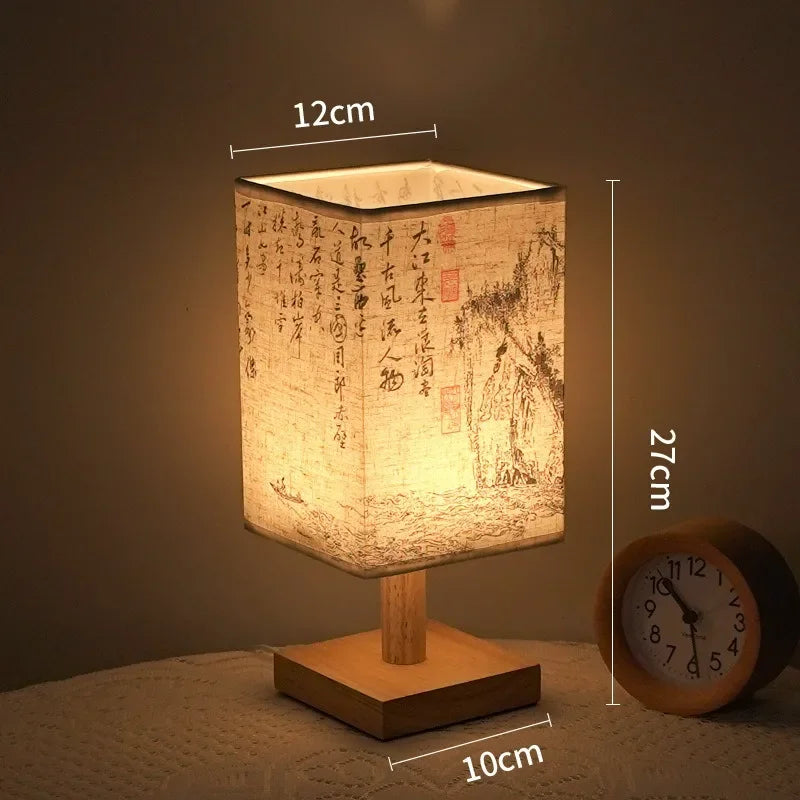 Dimmable LED Bedside Table Lamps with Fabric Shade