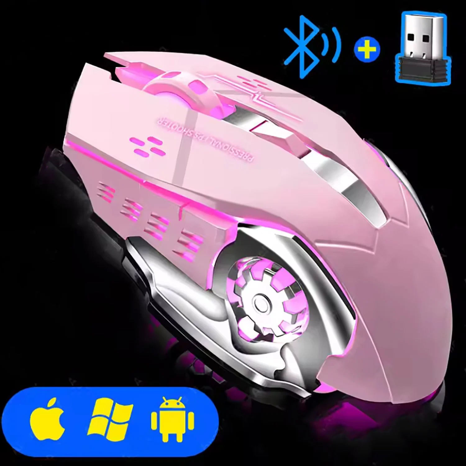 Rechargeable Bluetooth Gaming Mouse - Silent & Backlit