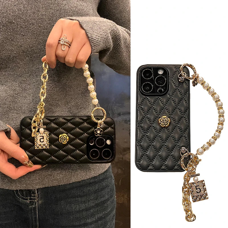 iPhone 17 Pro Max 3D Camellia Case with Chain