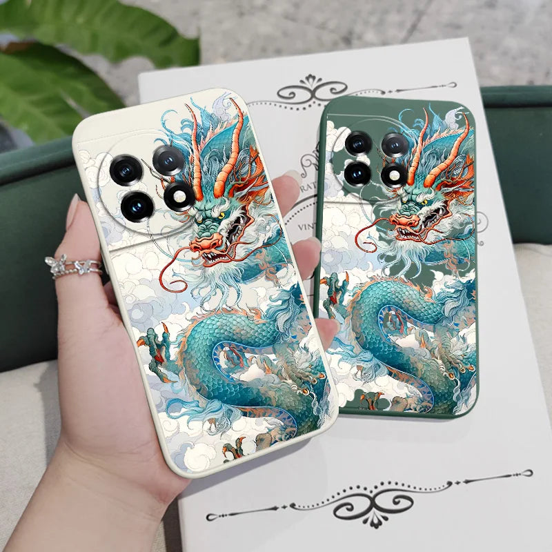 Blue Dragon Case for OnePlus Models 12R to 7T Pro