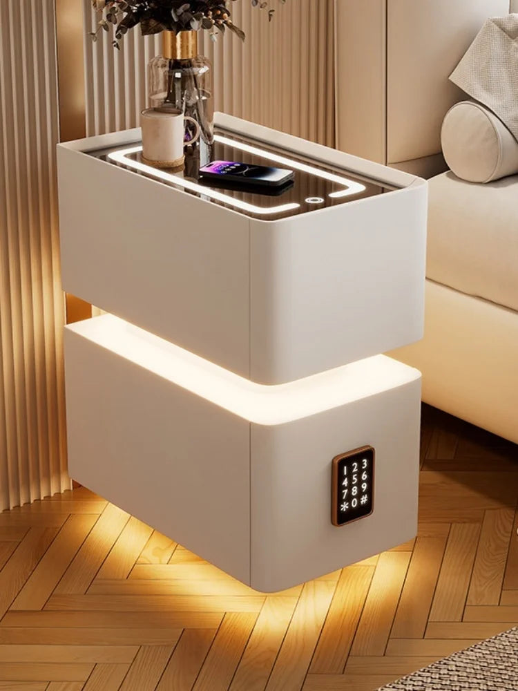 Smart Bedside Table with Nordic Style Storage