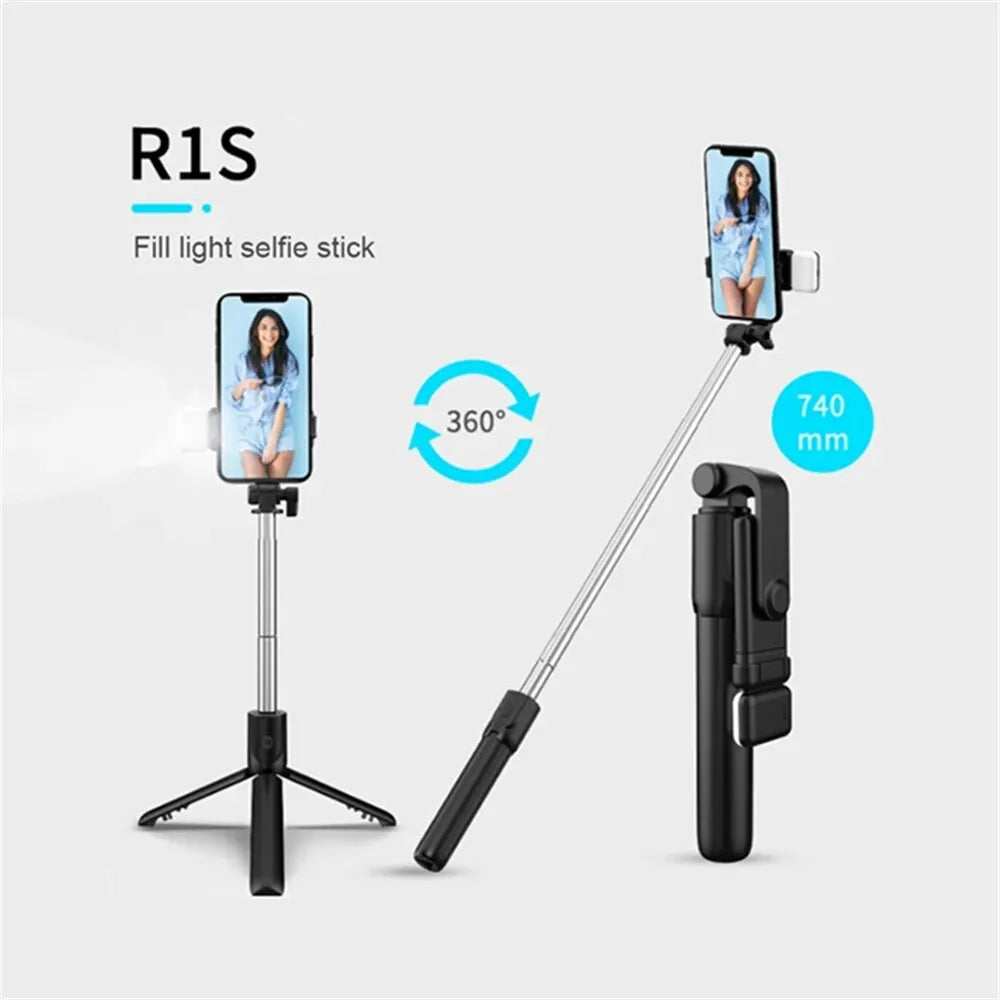 Bluetooth Selfie Stick Tripod with Remote Shutter & Fill Light