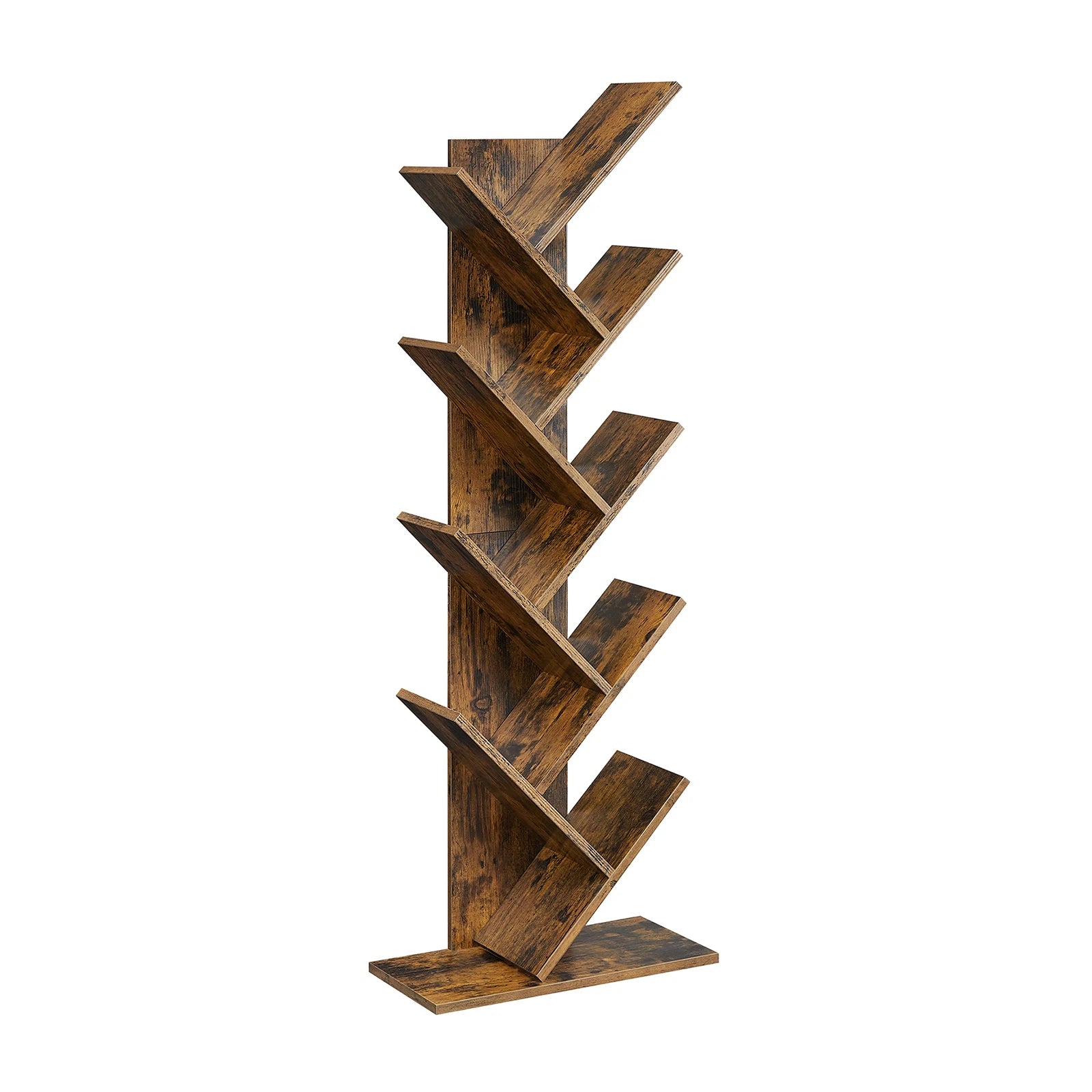VASAGLE Tree Bookshelf: 9-Tier Wooden Corner Bookcase