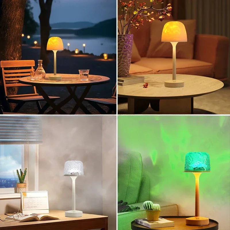 LED Water Ripple Night Lamp Gift for Couples
