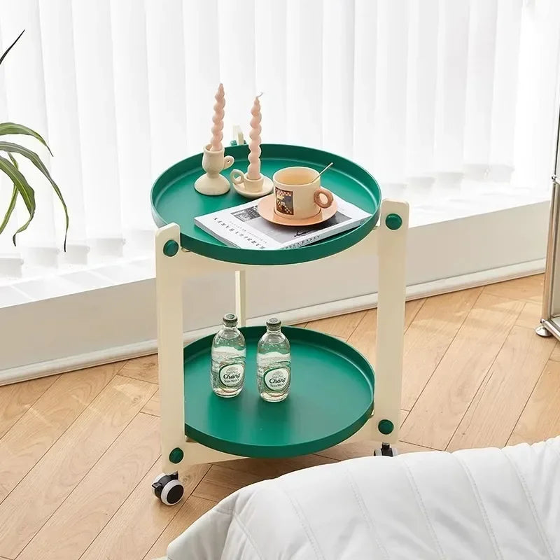 Nordic Coffee Table with Wheels - Minimalist Storage Rack