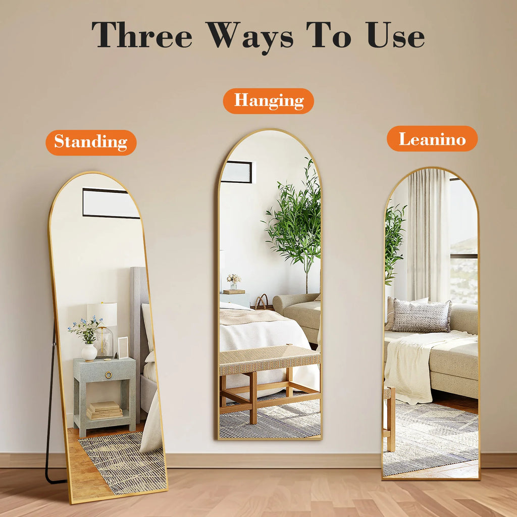 JHK Wall Mounted Full Body Mirror 59"x16" with Stand