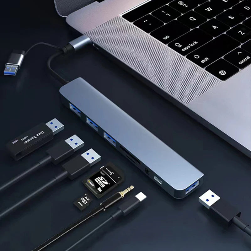 USB Type-C Hub with Micro SD Reader and Audio Jack