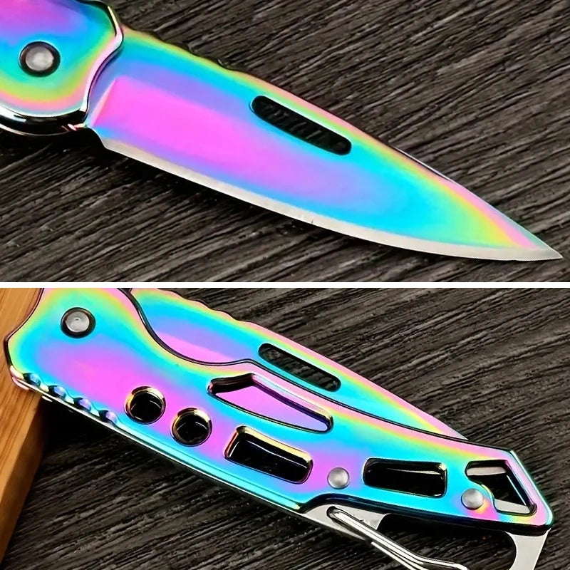 Stainless Steel Folding Knife with Non-slip Handle