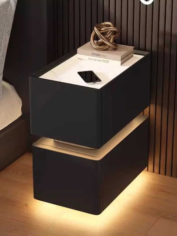 Smart Bedside Table with Nordic Style Storage