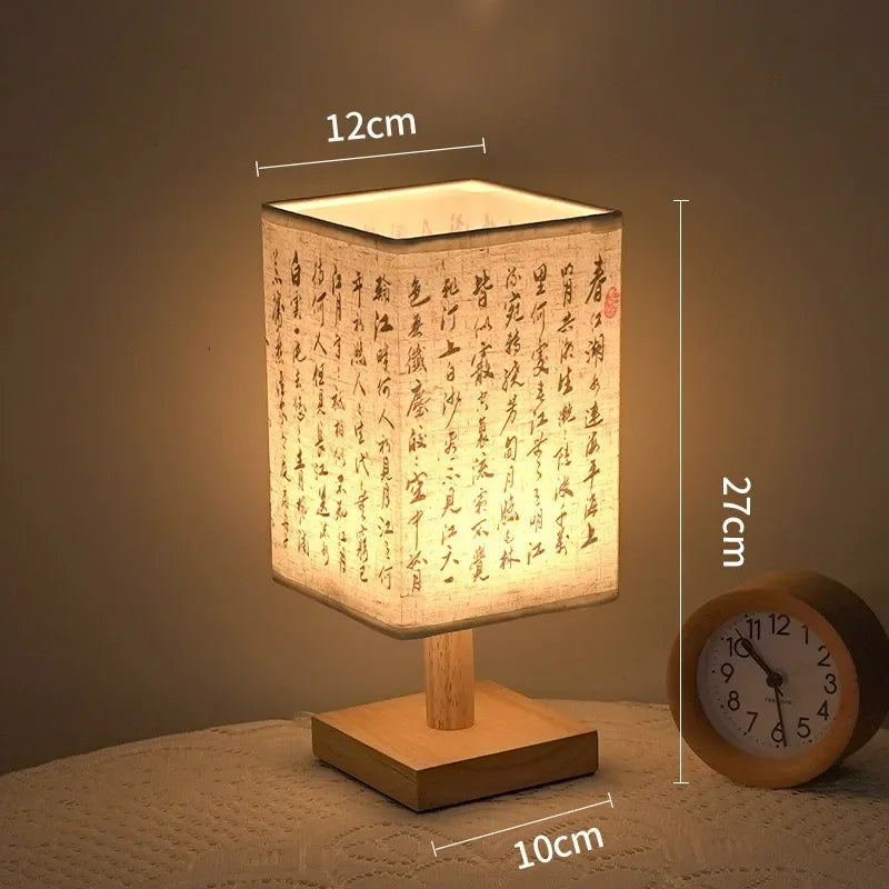 Dimmable LED Bedside Table Lamps with Fabric Shade