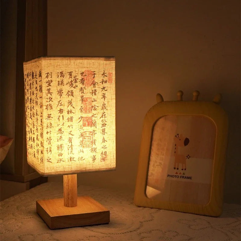 Dimmable LED Bedside Table Lamps with Fabric Shade