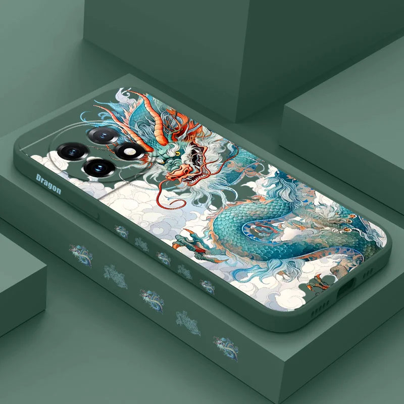 Blue Dragon Case for OnePlus Models 12R to 7T Pro