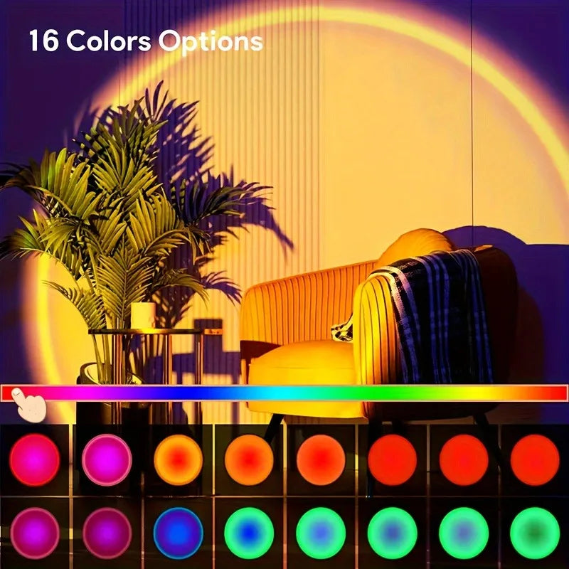 Multicolor LED Sunset Projection Light with Remote Control