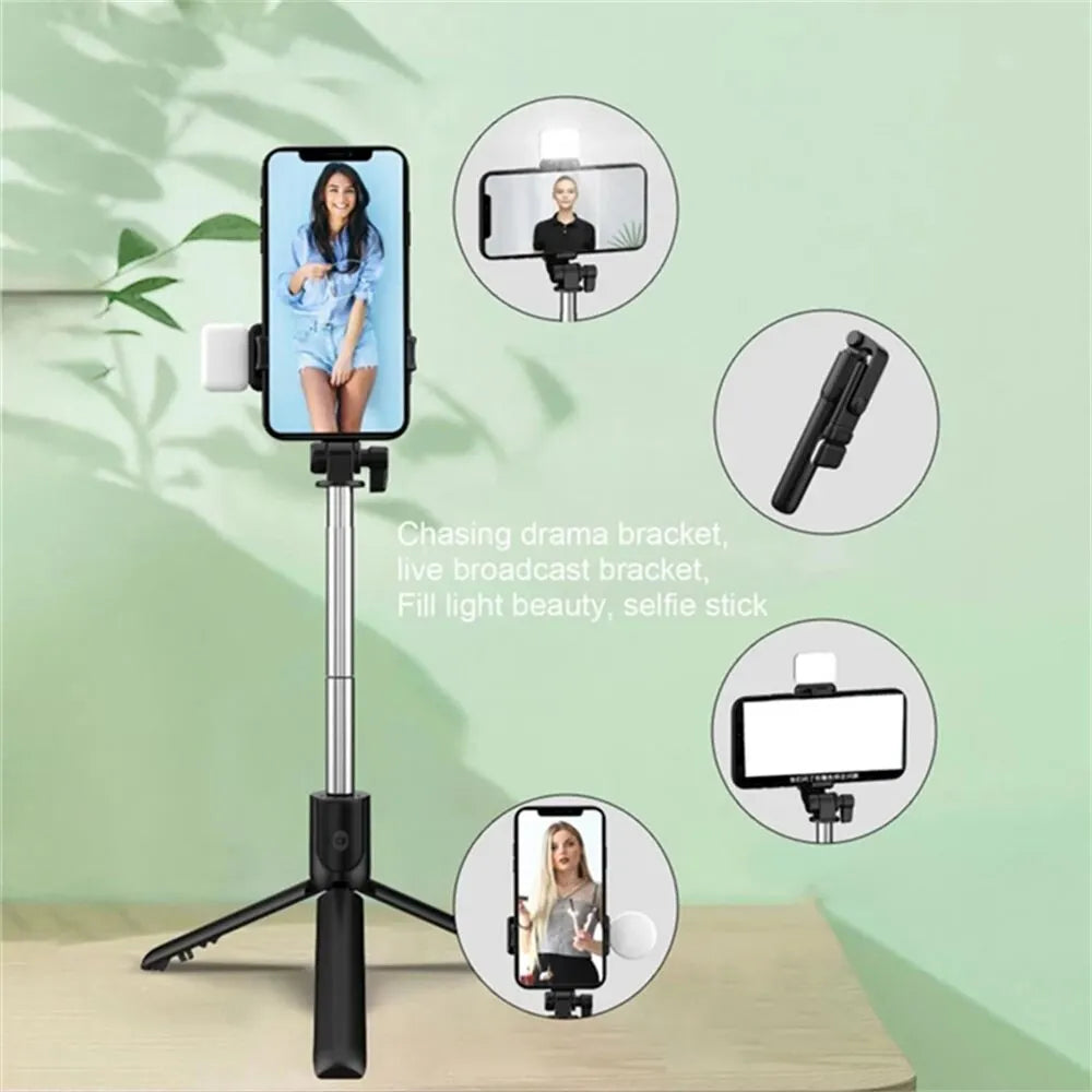 Bluetooth Selfie Stick Tripod with Remote Shutter & Fill Light
