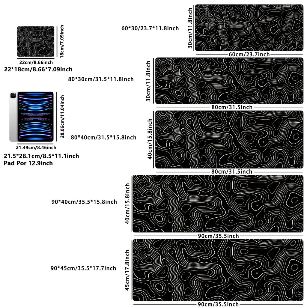 Large Gaming Mouse Pad with Stitched Edges & Non-Slip Base