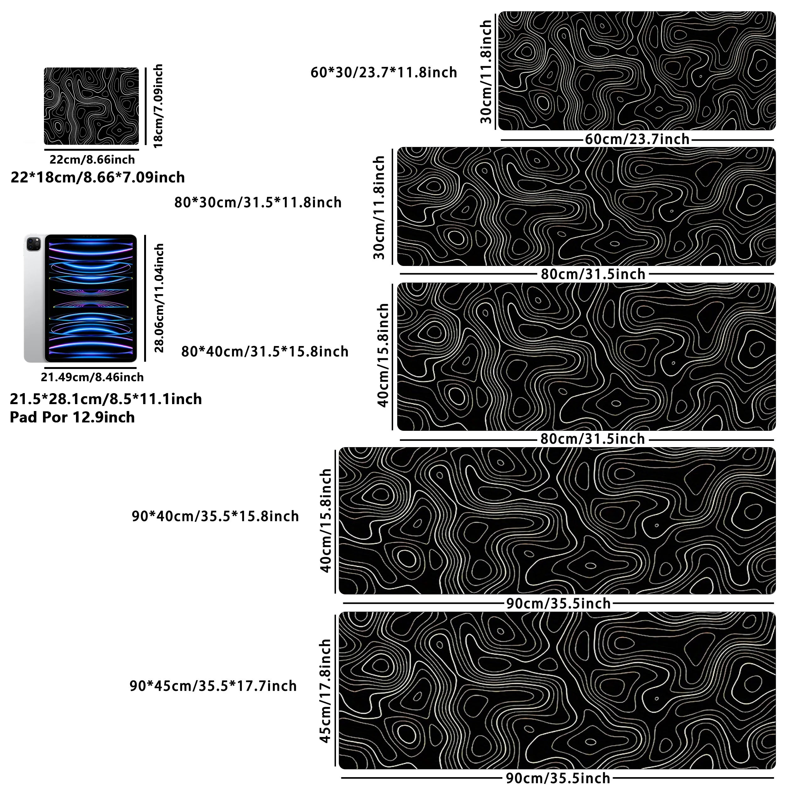 Large Gaming Mouse Pad with Stitched Edges & Non-Slip Base