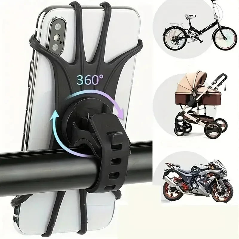 360° Rotatable Bike Phone Holder - Universal Silicone Stand
