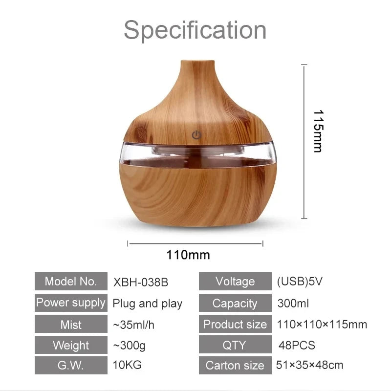 Aroma Air Diffuser Humidifier 300ml for Home