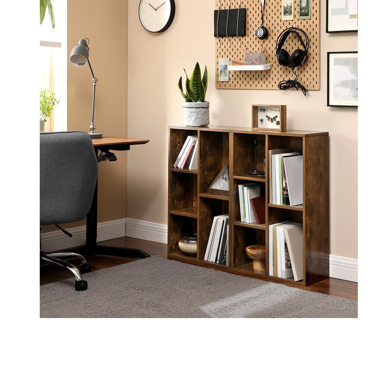 VASAGLE Wooden Bookcase with 5 Compartment Shelves