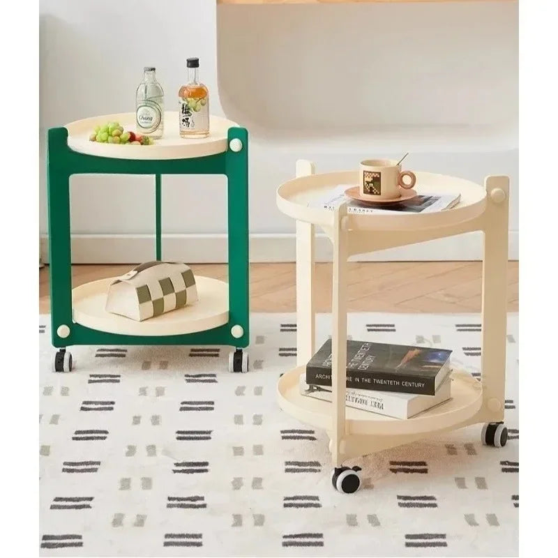 Nordic Coffee Table with Wheels - Minimalist Storage Rack