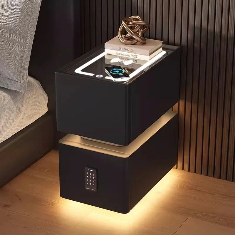Smart Bedside Table with Nordic Style Storage