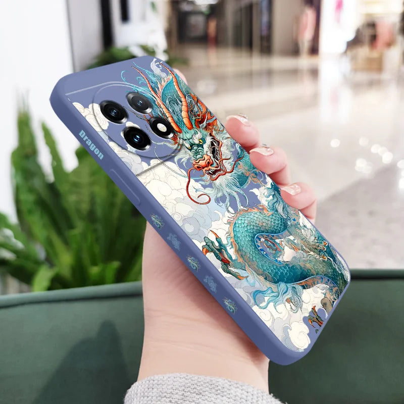 Blue Dragon Case for OnePlus Models 12R to 7T Pro
