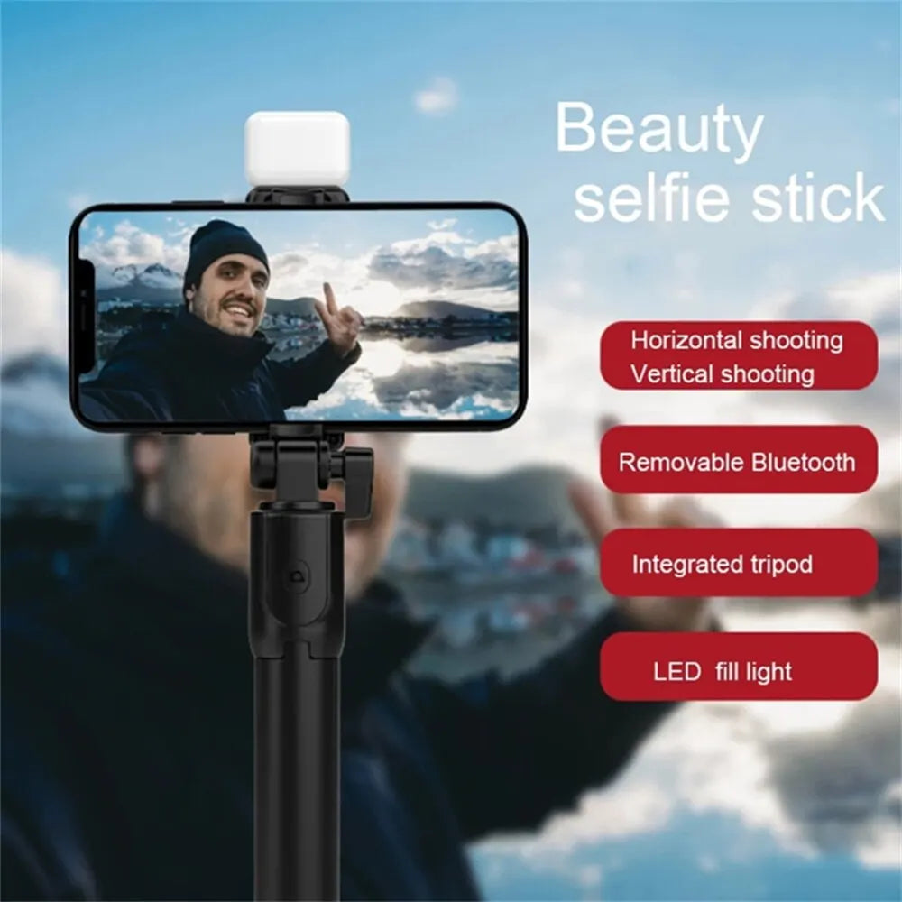 Bluetooth Selfie Stick Tripod with Remote Shutter & Fill Light