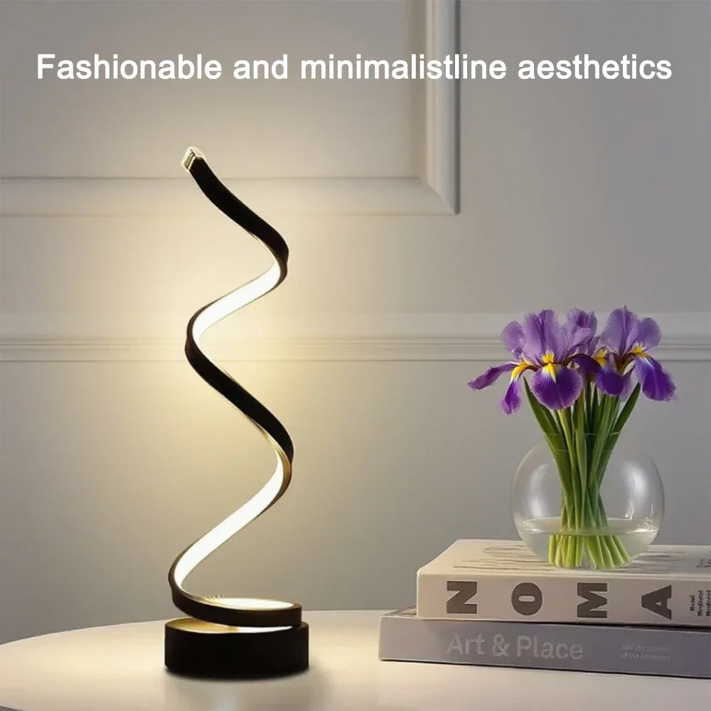 LED Dimmable Spiral Table Lamp - Adjustable Brightness