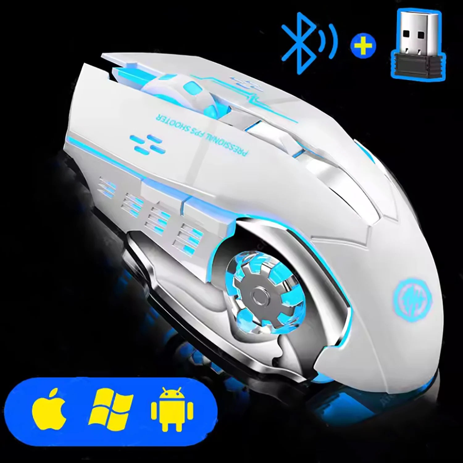Rechargeable Bluetooth Gaming Mouse - Silent & Backlit