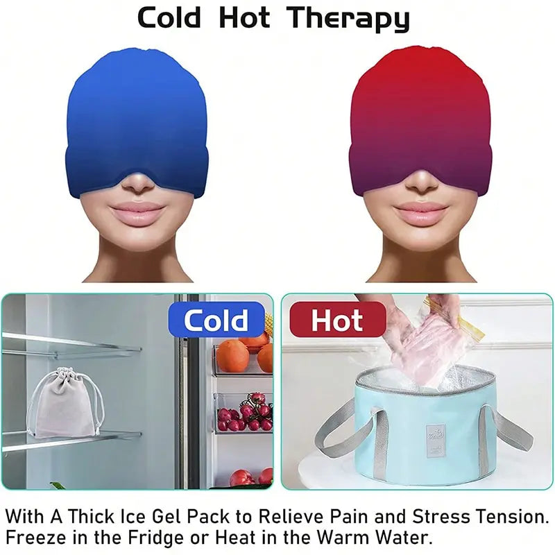 Migraine Relief Ice Hat with Gel Compress