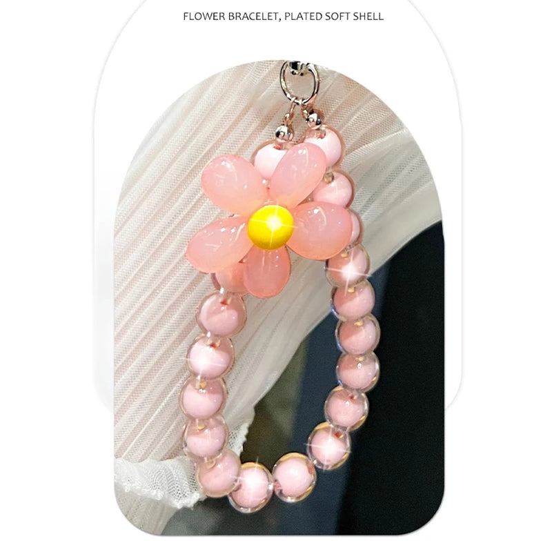 Oppo A38 Flower Phone Case with Makeup Mirror Stand