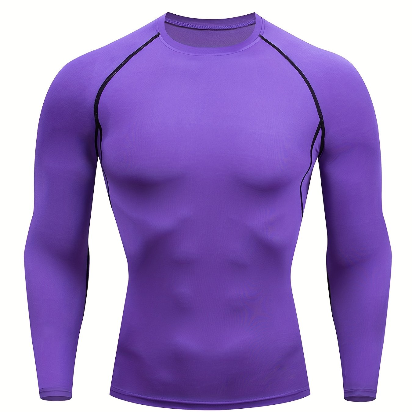 Men's Quick-Dry Fitness Top - Crew Neck, Long Sleeve