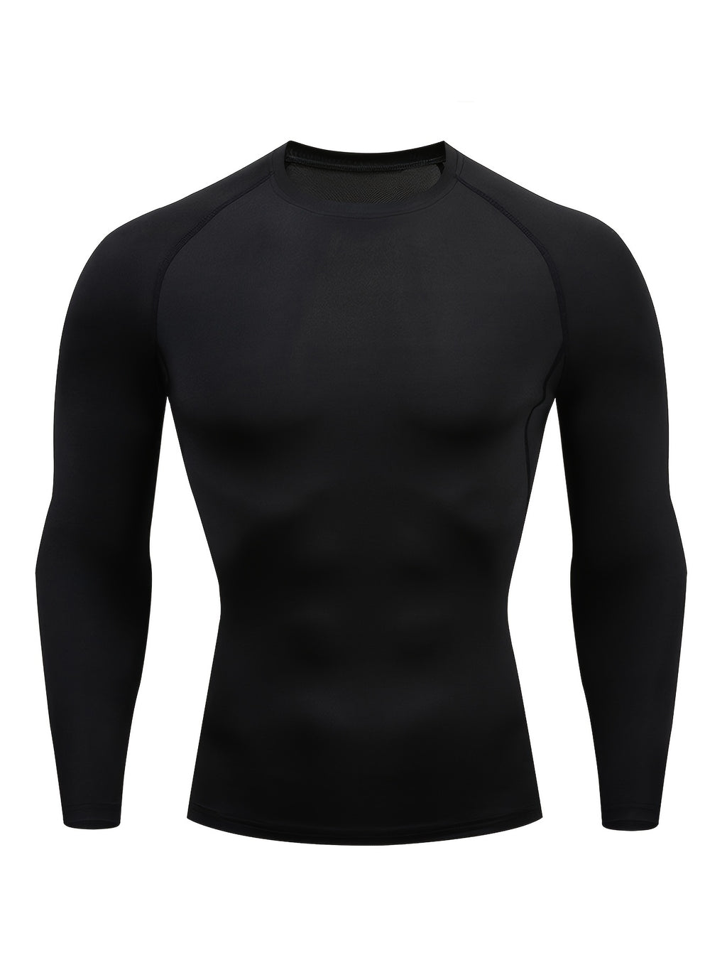 Men's Quick-Dry Fitness Top - Crew Neck, Long Sleeve