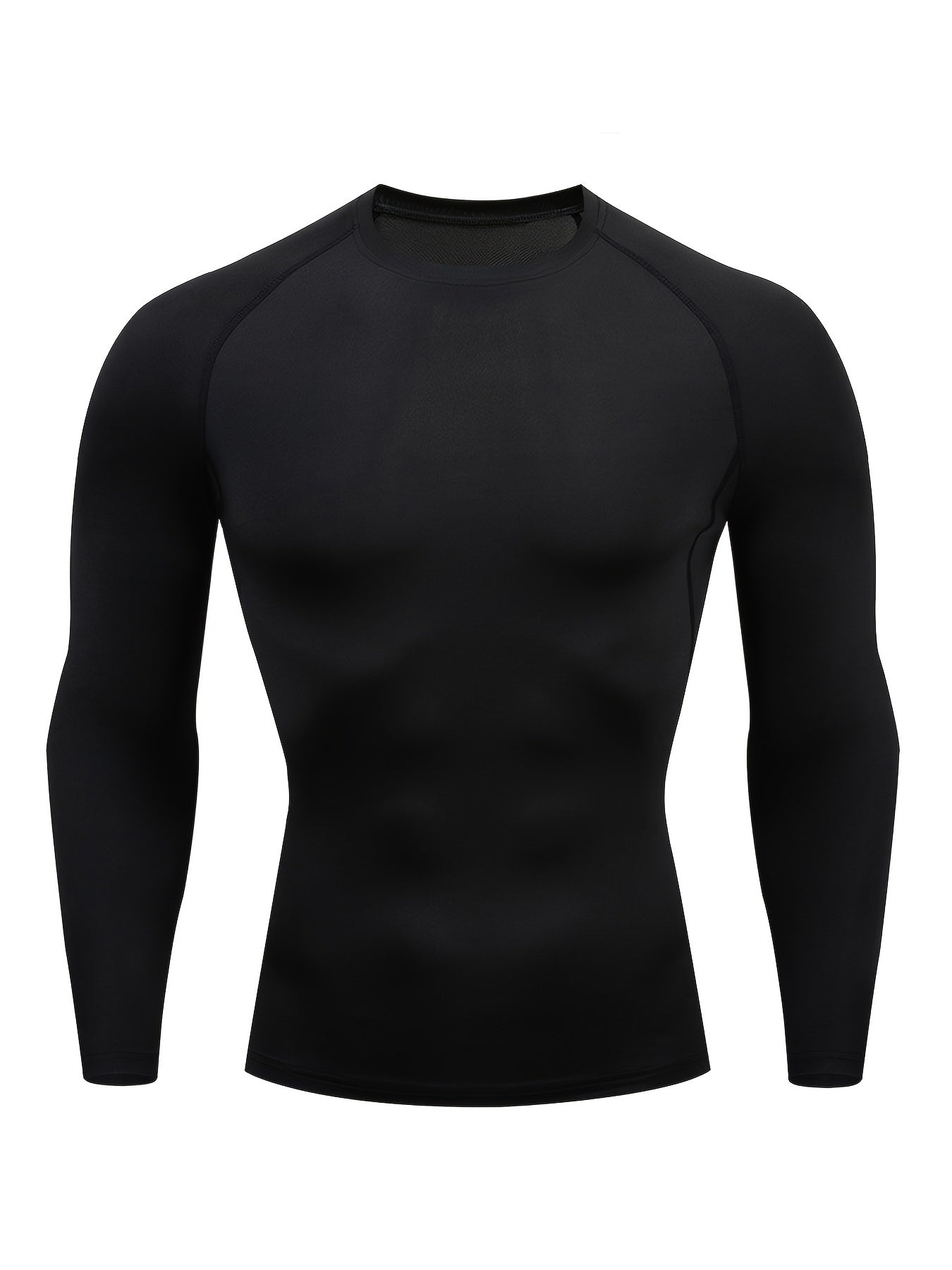 Men's Quick-Dry Fitness Top - Crew Neck, Long Sleeve