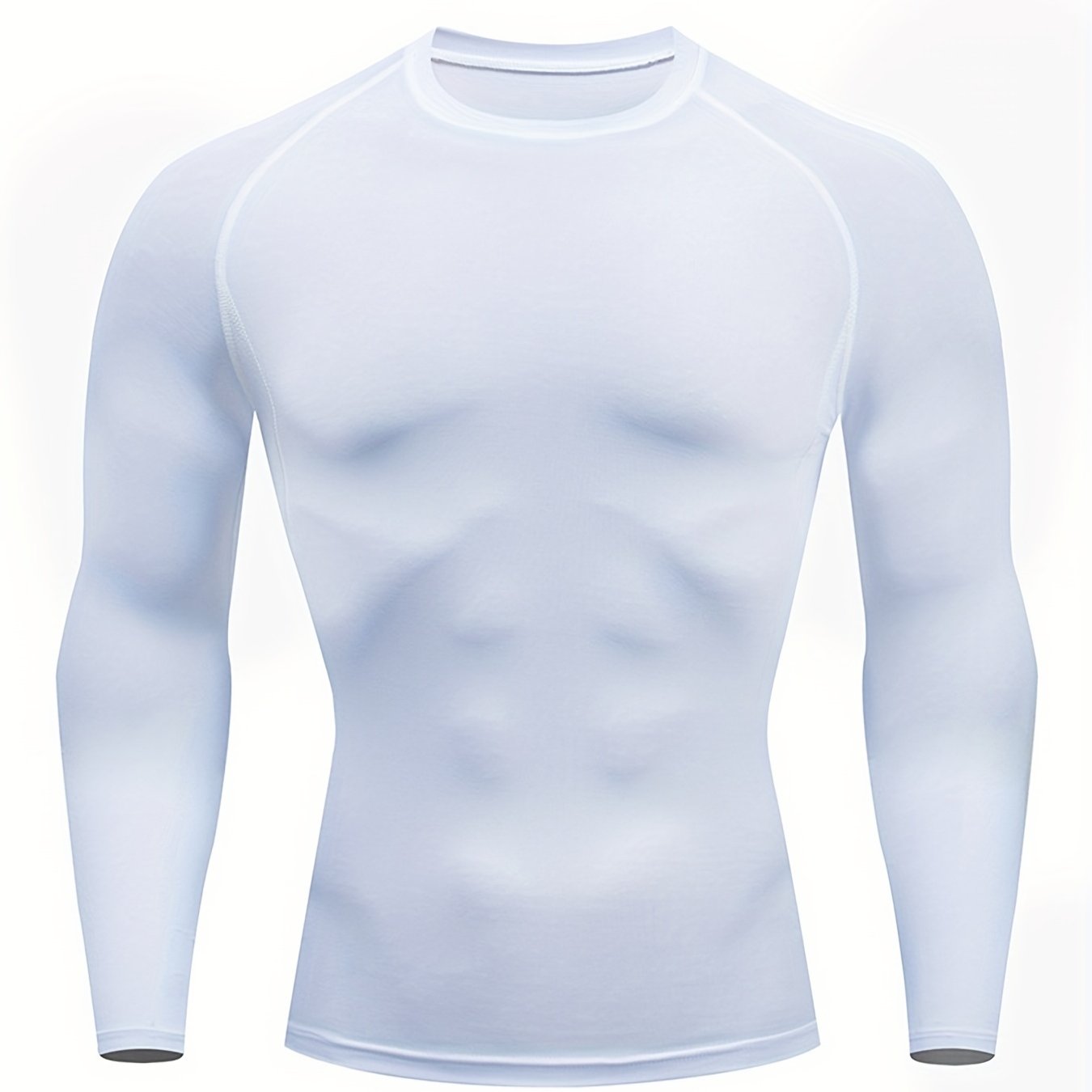 Men's Quick-Dry Fitness Top - Crew Neck, Long Sleeve