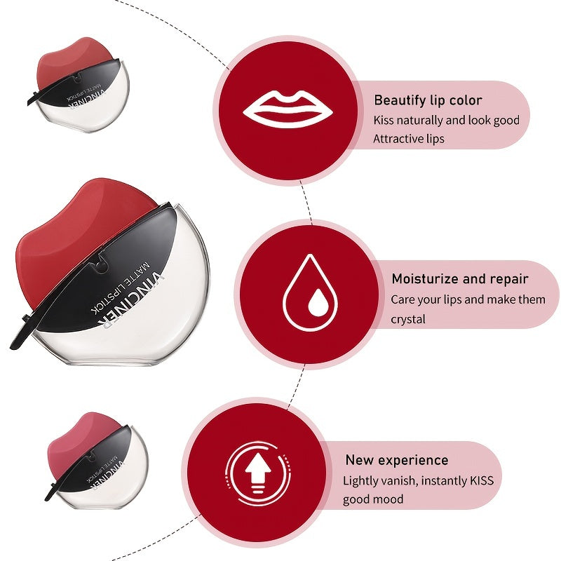 Long-lasting Matte Lipstick - 12 Waterproof Red Shades