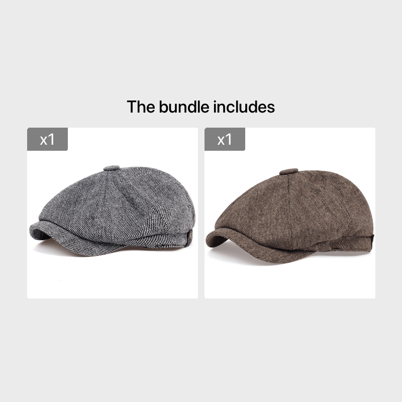 Men's Retro Flat Cap - Black Beret with Vintage Style