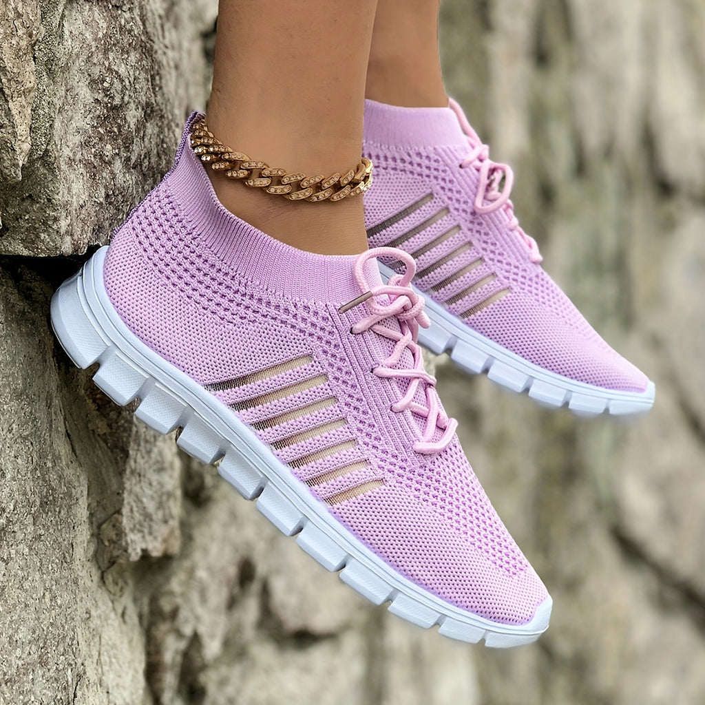 Women's Breathable Knit Sneakers for Casual Running