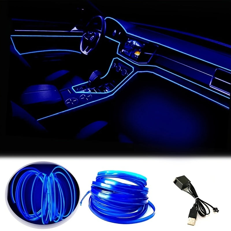 Blue LED USB Car Interior Lighting Strip - 196.85 inch