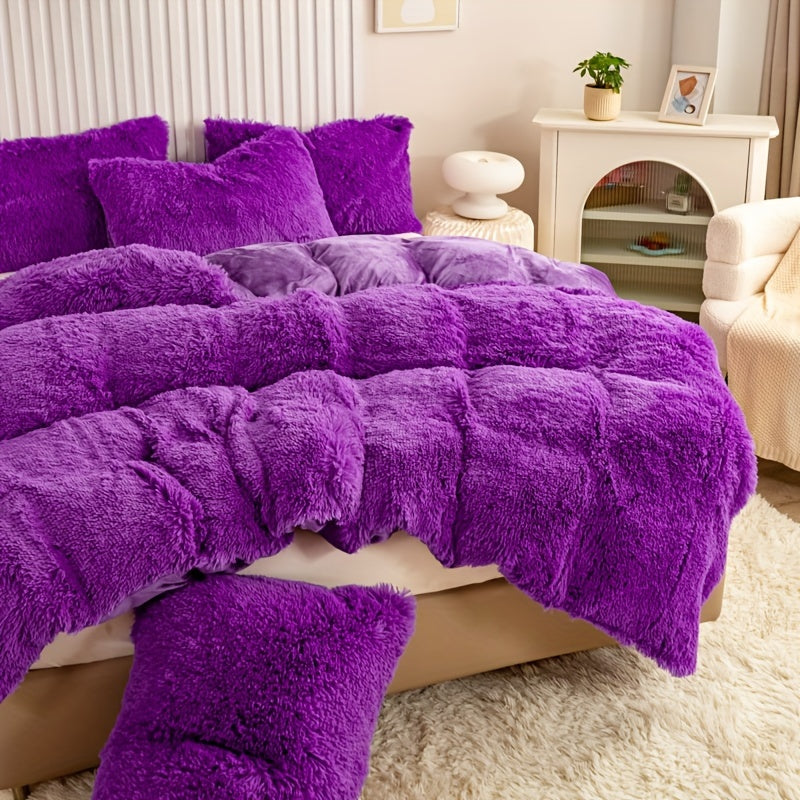 Polyester Duvet Cover Set 3pcs Multicolor Plush