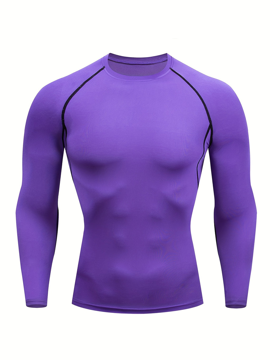 Men's Quick-Dry Fitness Top - Crew Neck, Long Sleeve
