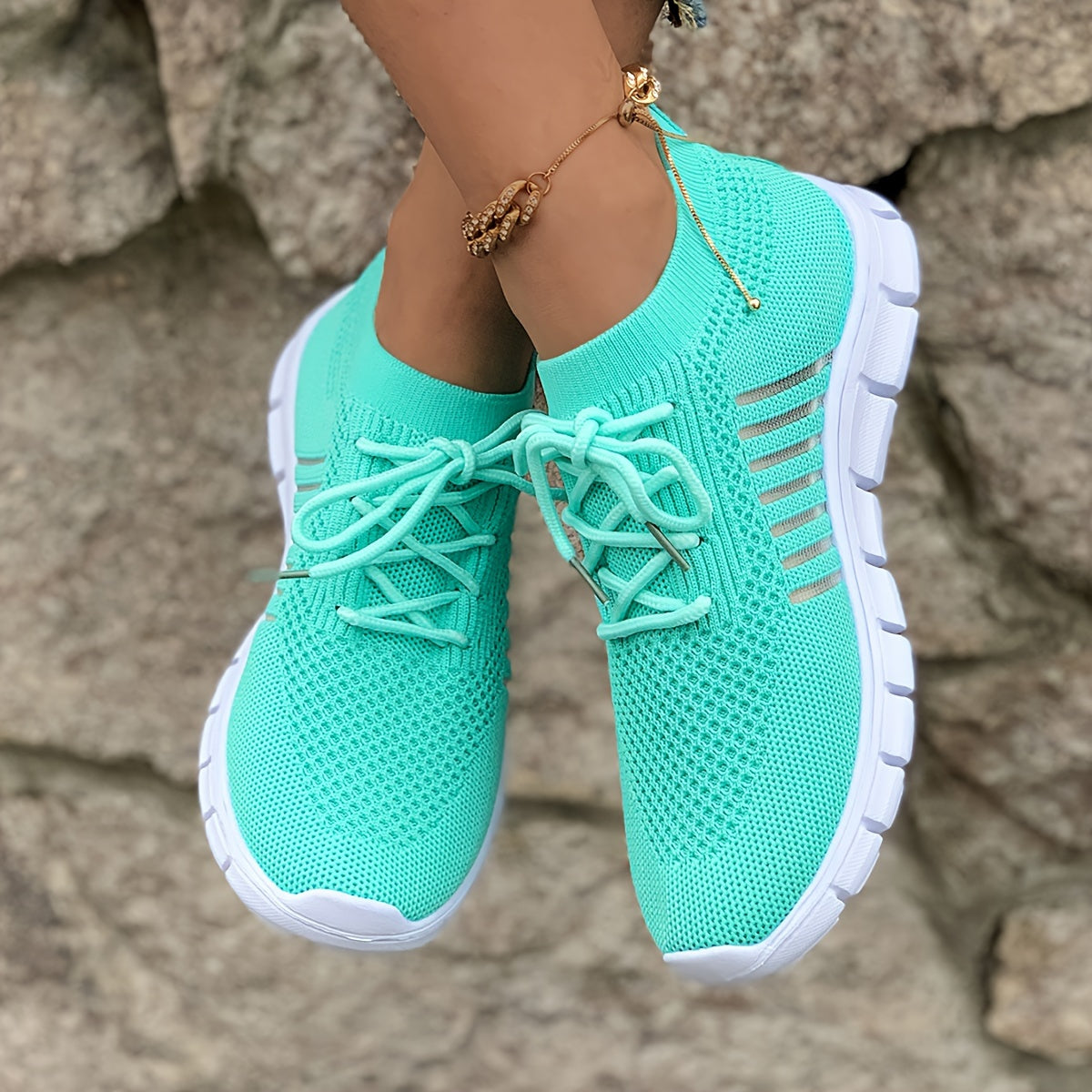 Women's Breathable Knit Sneakers for Casual Running